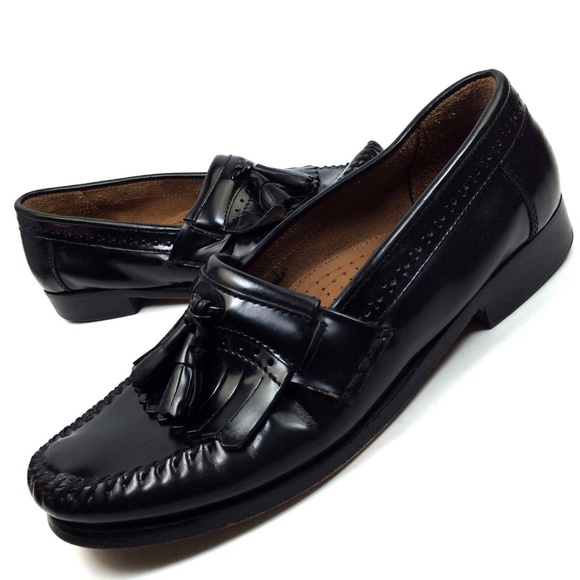Bass Weejuns Shoes Mens  Black Tassel Loafer Class - Picture 1 of 8